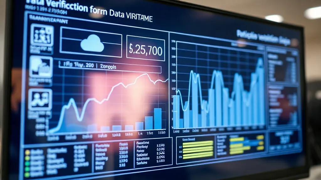 Technical data visualization on a screen, clean blue and sil